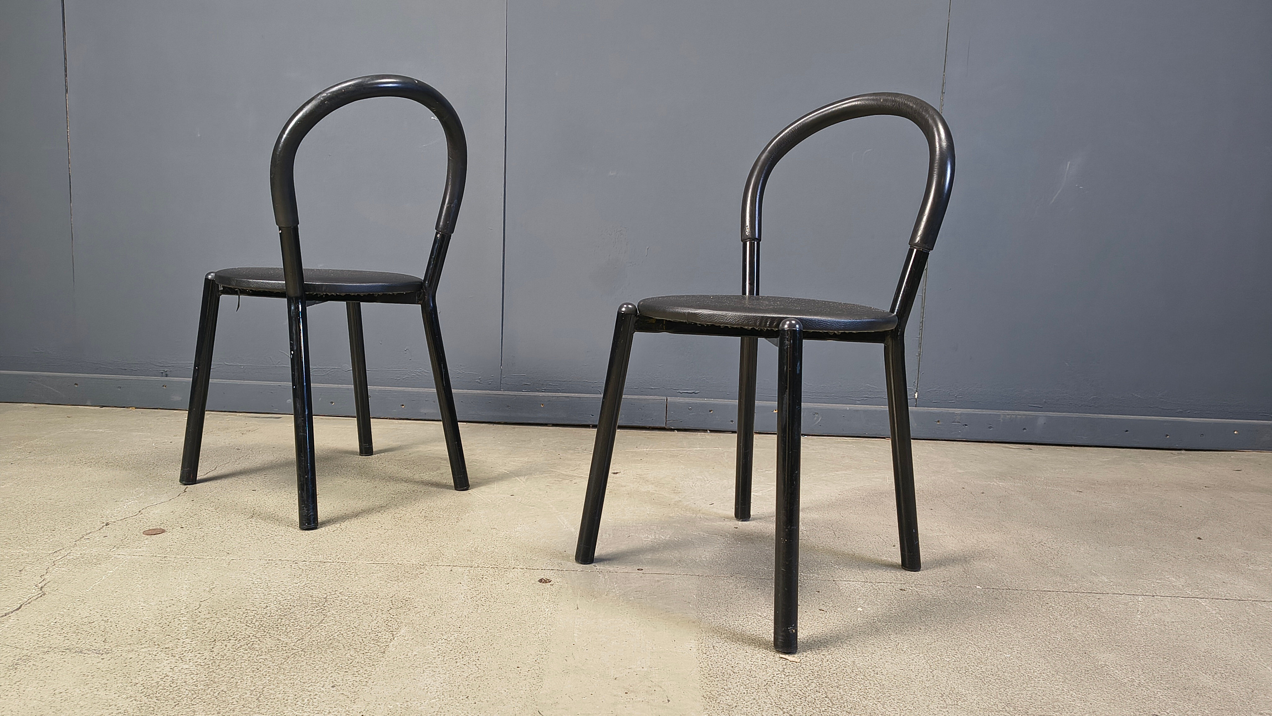 Postmodern Italian dining chairs set of 4 - 1980s