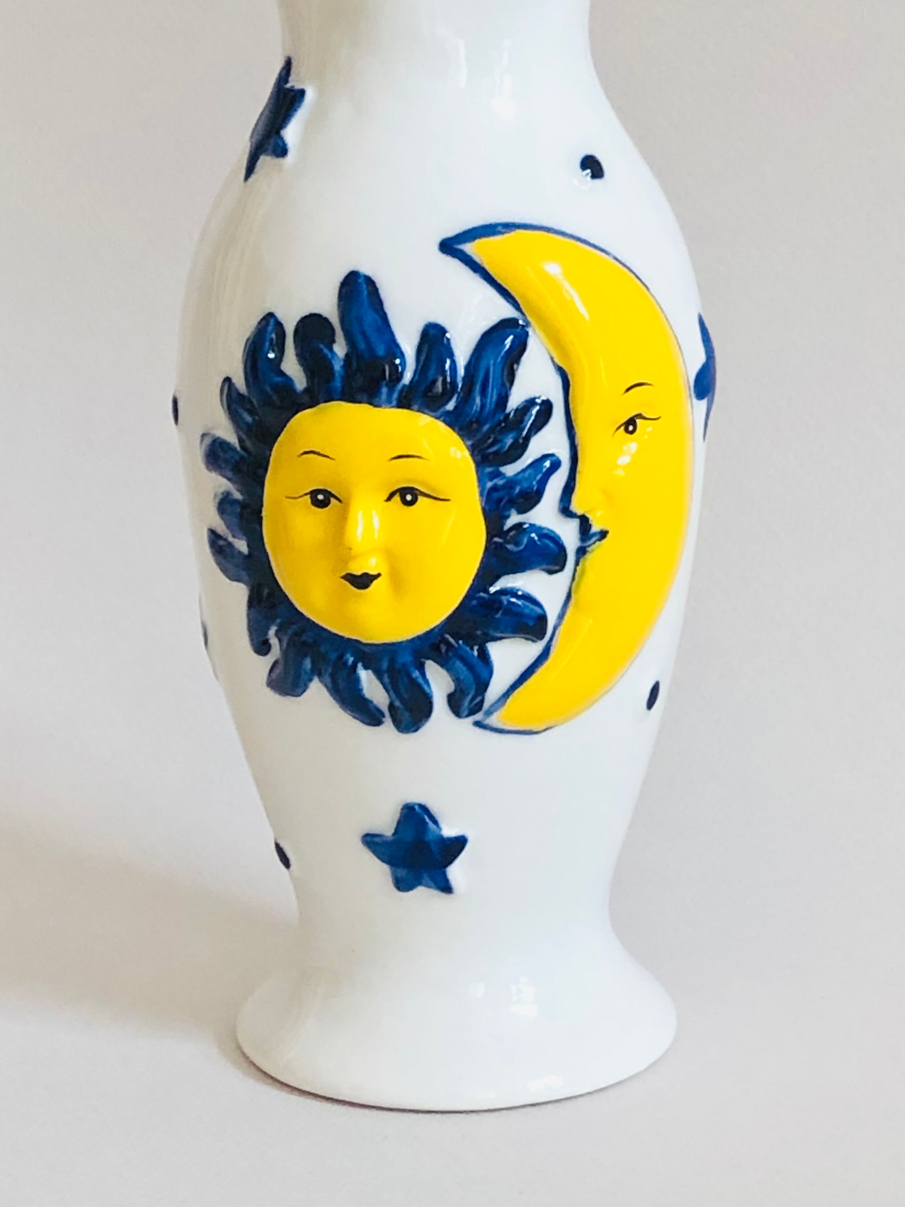 Vintage Sun & Moon Vase ceramic H17cm