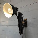 XL black scissor lamp from PeHaWe Leuchten Dresden, German 1940s