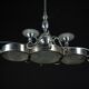 Art Deco Italian Chandelier in Nickel Brass and Frosted Glass, 1930s