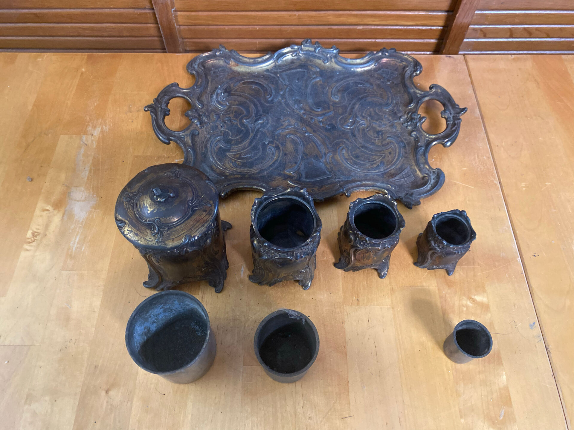 Smoking necessaire maximilien victor ringel art nouveau silver-plated bronze