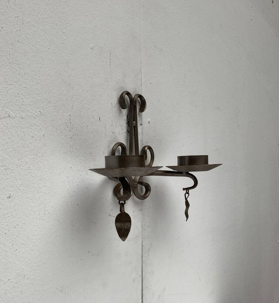 Vintage Swedish Wrought Iron Wall Candleholders from Ahrnebergs, Set of 2