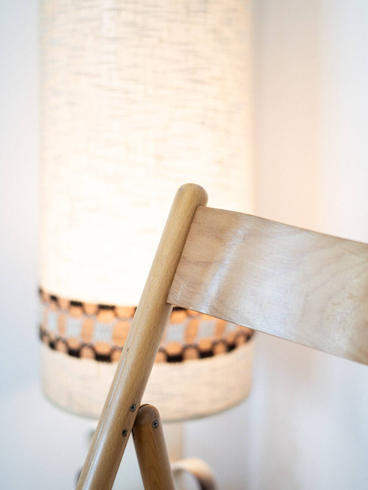 Pair of cane and beech chairs