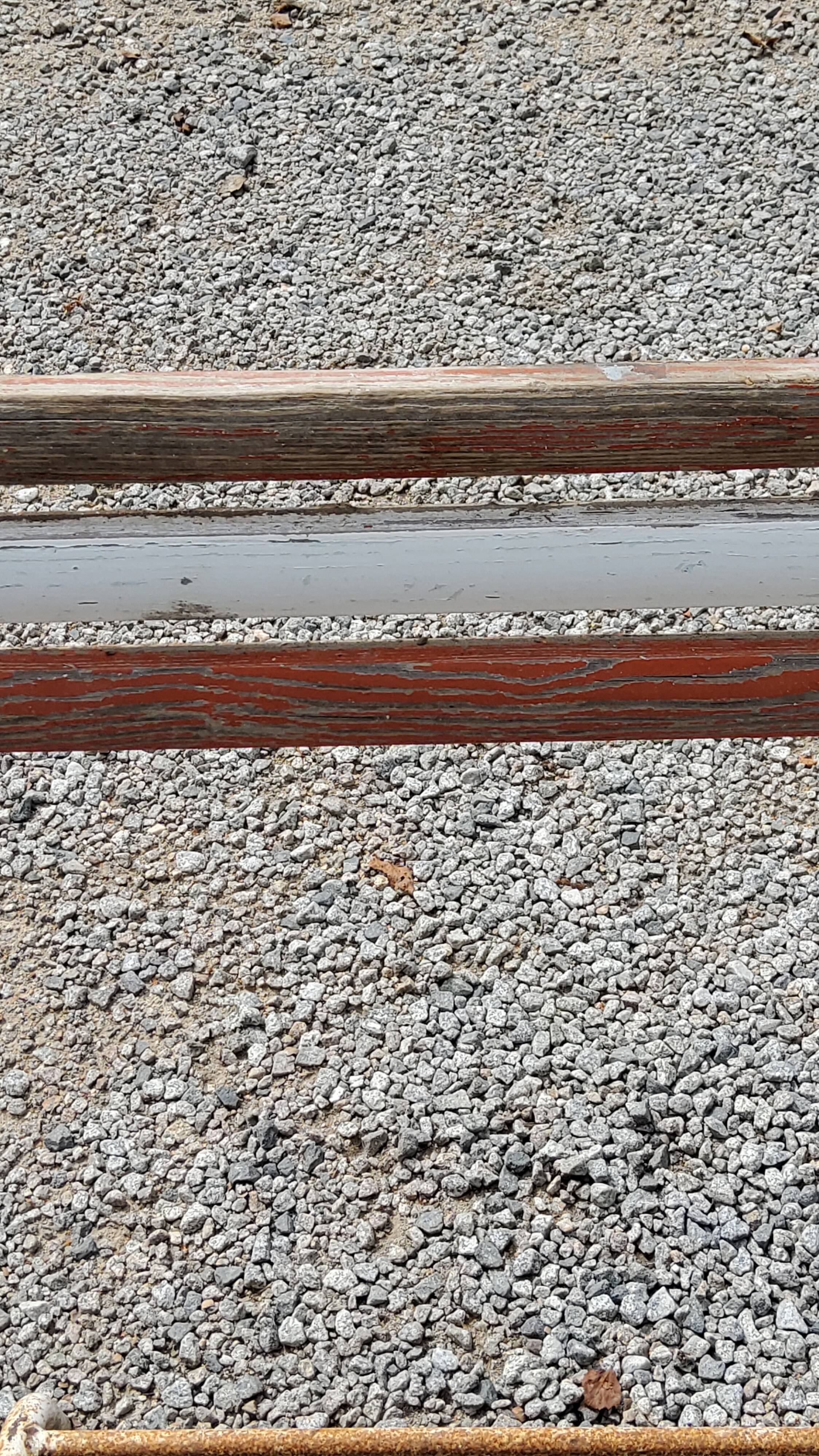 Garden bench with folding wooden slats base tubes from the 50s
