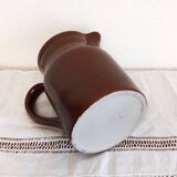 Large brown enamel pitcher