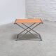 Tabouret pliant en cuir cognac et acier par Michael Christensen, années 1960.