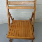 Paire de chaises pliantes en hêtre