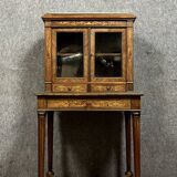 Bonheur du jour desk in Louis XVI style in precious wood marquetry circa 1850