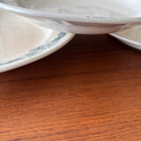 Set of 6 semi-deep plates in ironstone Longchamp model Denise.