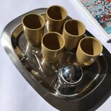 Scandinavian stainless steel tray rectangle rounded edges