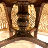 Antique Napoleon III adjustable piano stool and canvas