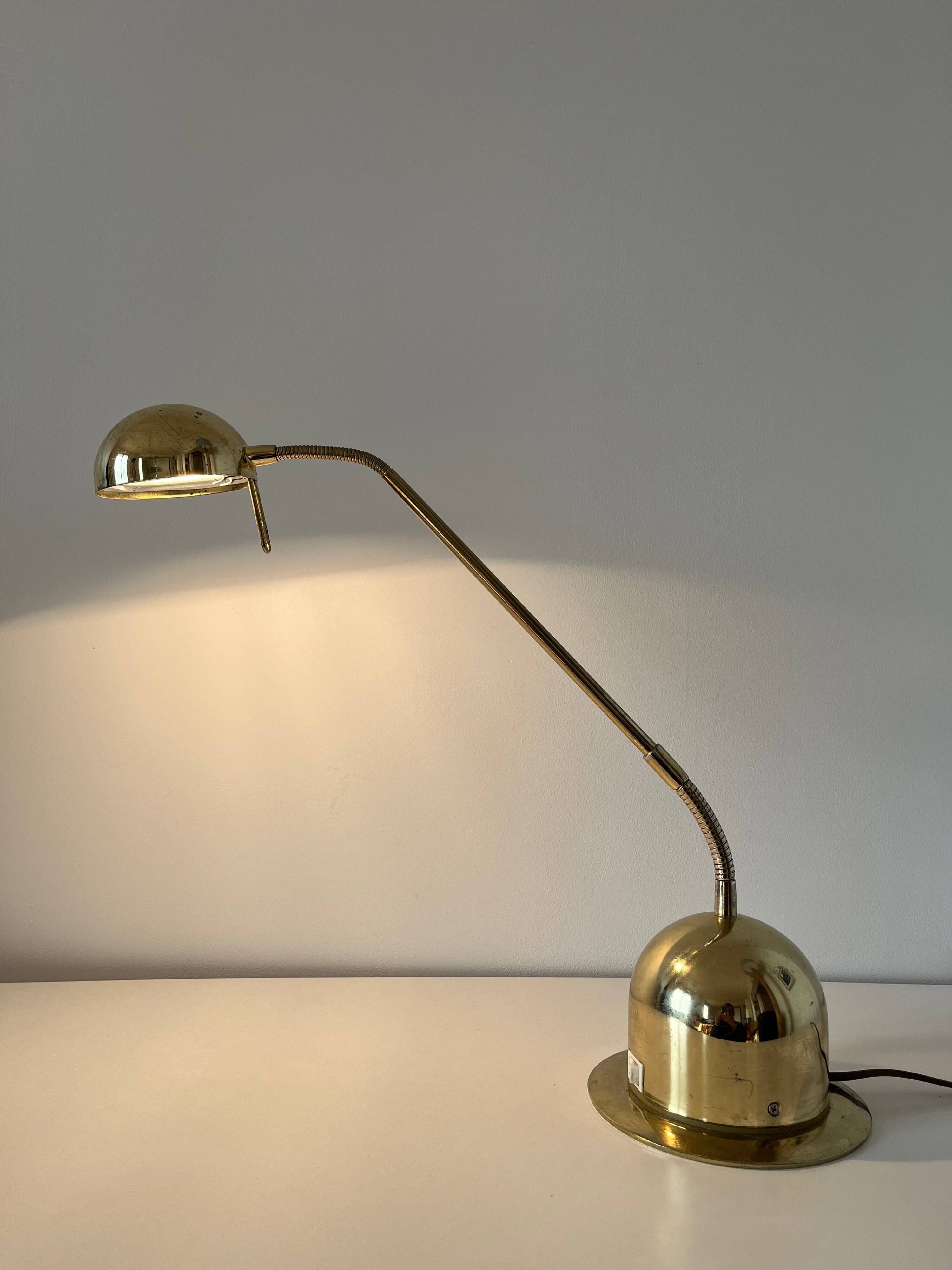 1980s brass articulated desk lamp