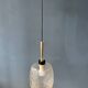 Transparent glass pendant with pattern, mid-century style
