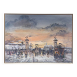 Léon godinnet, 1925-1989. the alexandre iii bridge. gouache and watercolour.