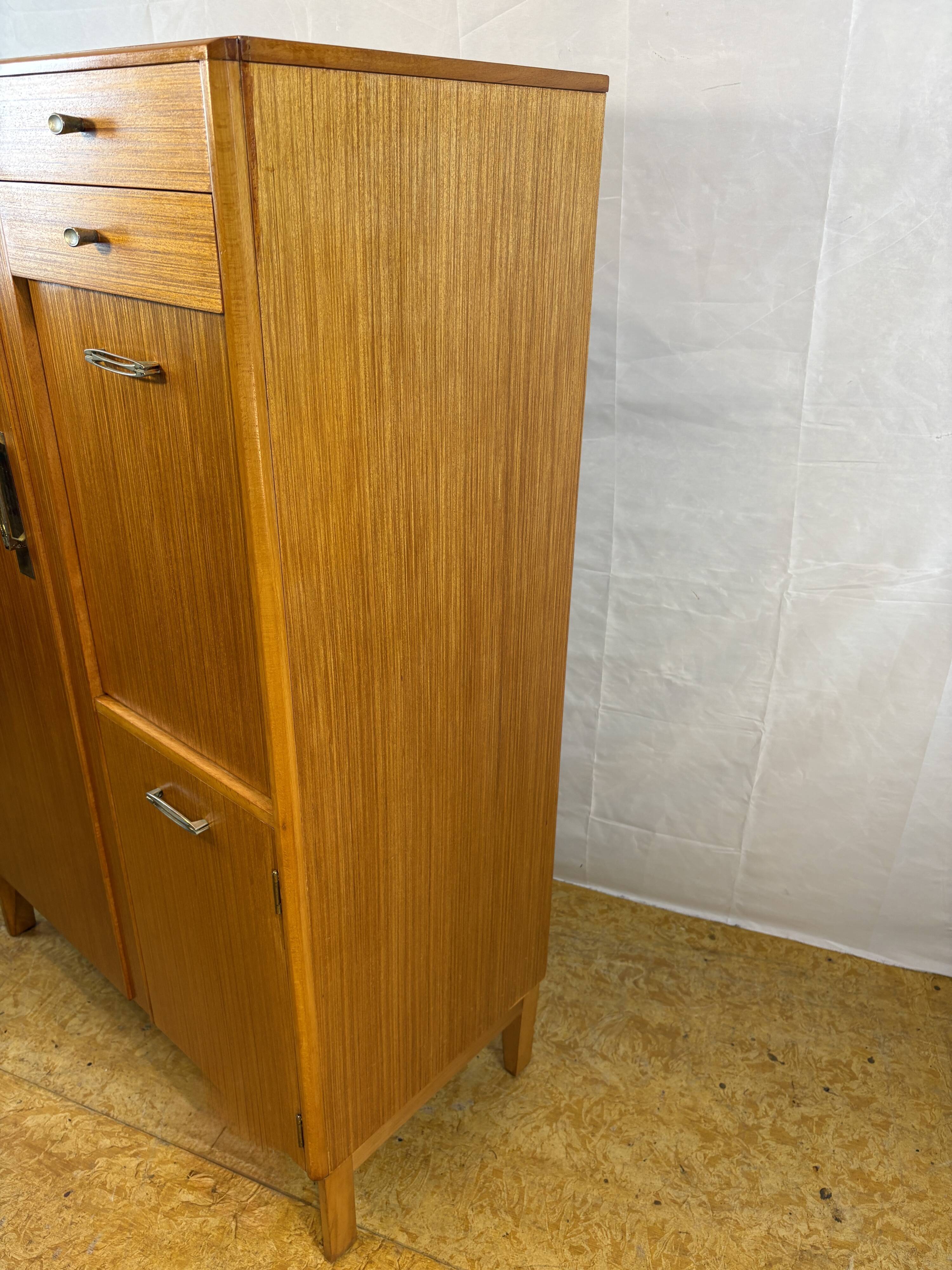 Mid Century Retro Teak Gentleman’s / Bachelor Wardrobe by Remploy 1960