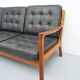 Canapé Senator avec des coussins en cuir noir par Ole Wascher pour France and Son