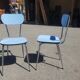 Pair of vintage chairs in formica blue - 60s