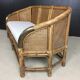Bench 3 places in bamboo, rattan, cannage and brass
