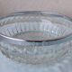 Bowl or glass dish with a metal rim