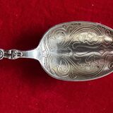 Art Nouveau solid silver sugar spoon