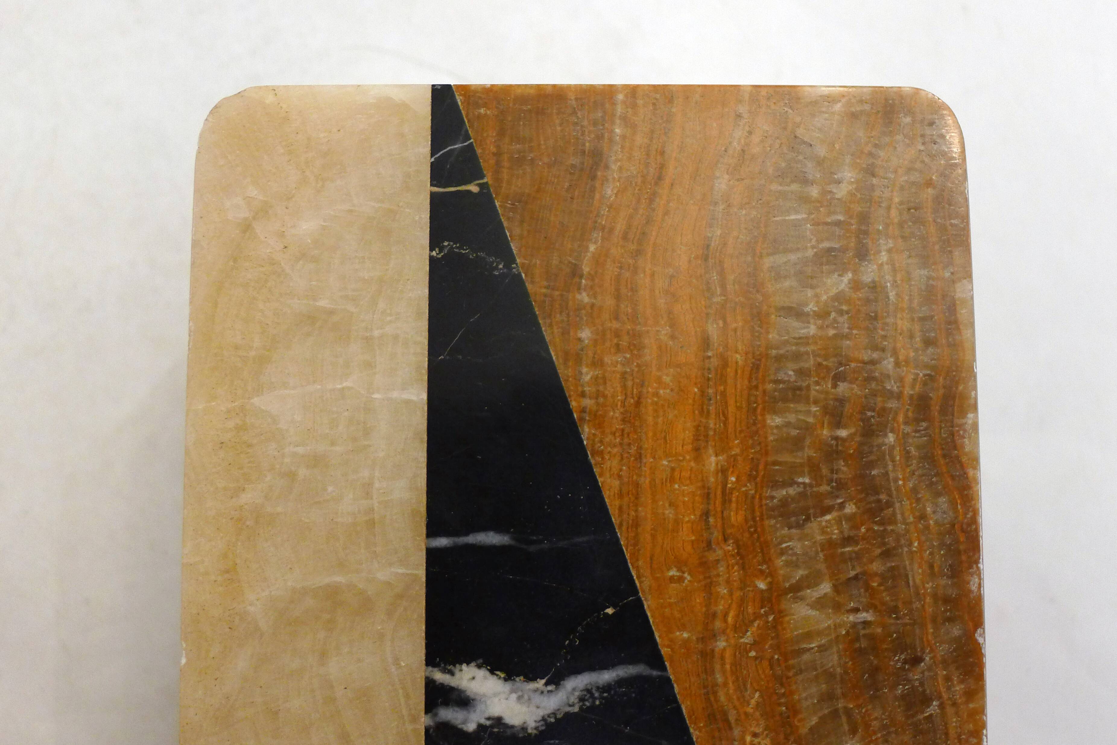 Art Deco bookends pair in marble and onyx.