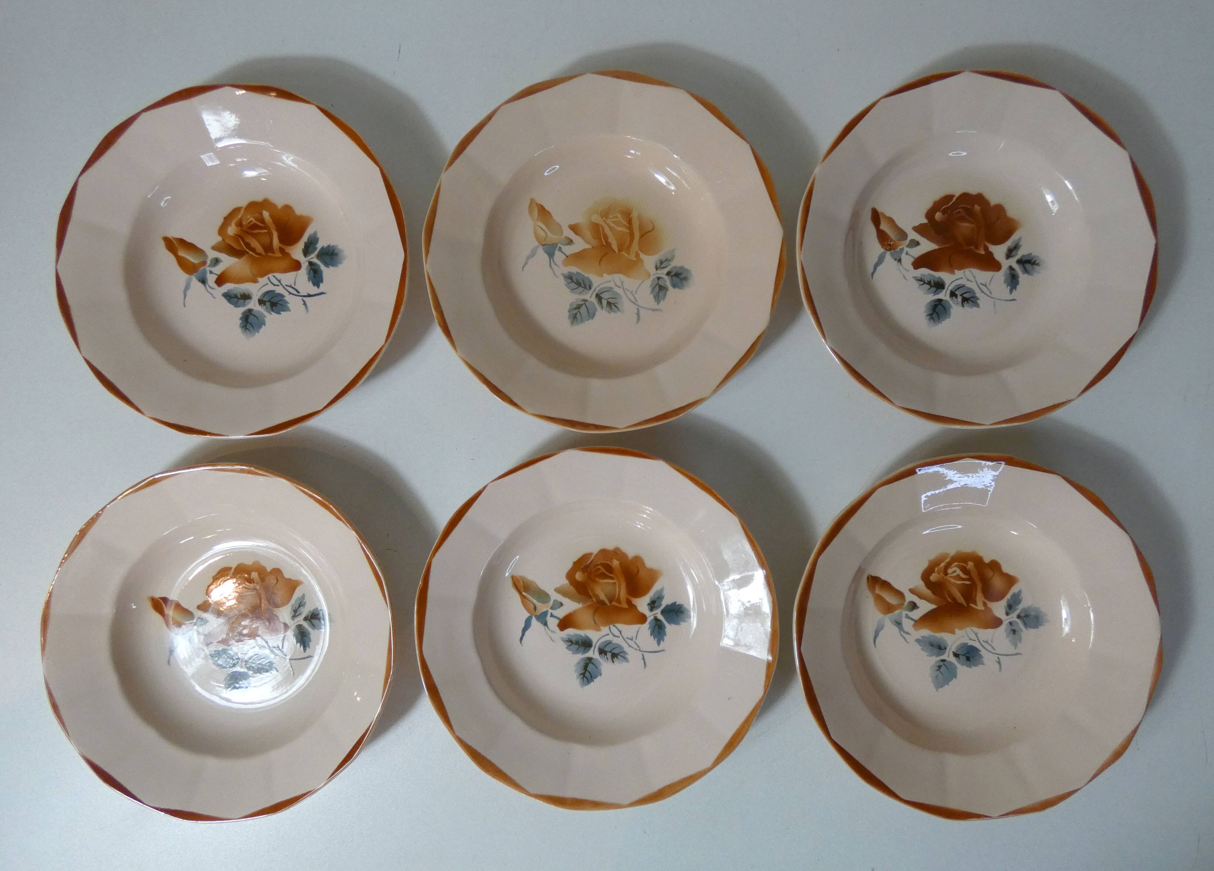 Digoin Sarreguemines 6 soup plates 9181