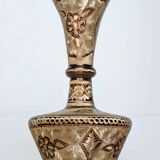 Decorative handcrafted vase in chiseled copper - Floral motifs - Orient / India