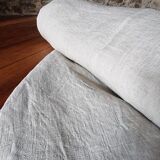 Antique French hand-woven sheet – Natural linen, early 20th century, 210 × 280 cm, 2 kg