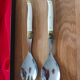 Laguiole salad service in its box – 2 pieces (White & Stainless Steel)