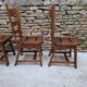 Brutalist oak chairs