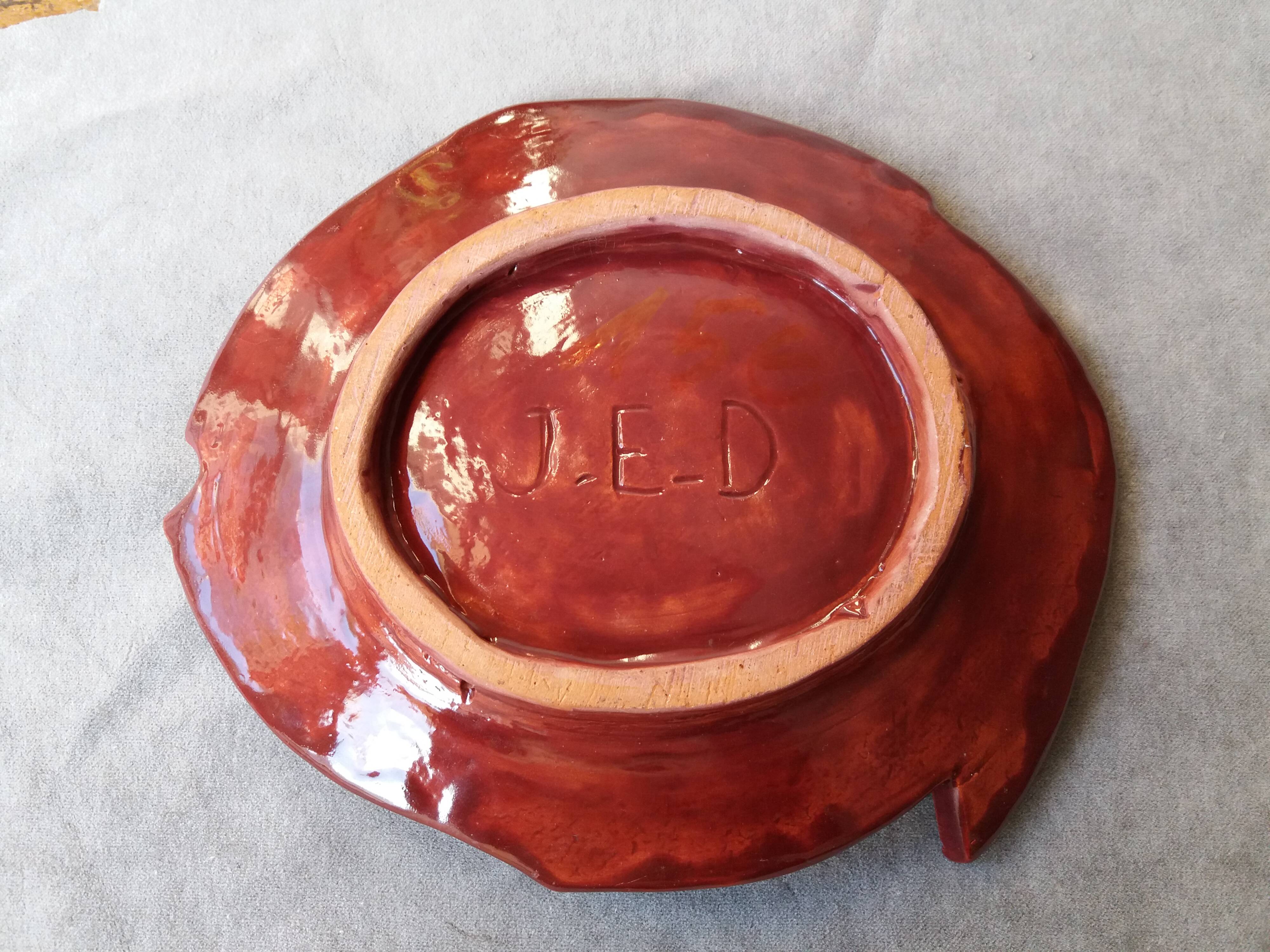 Zoomorphic dish vintage ceramic fish