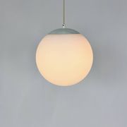Vintage glass hanging ball lamp by hala zeist, 1960s