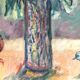 Huile sur Isorel, bouquet de fleurs, Bernard Marre