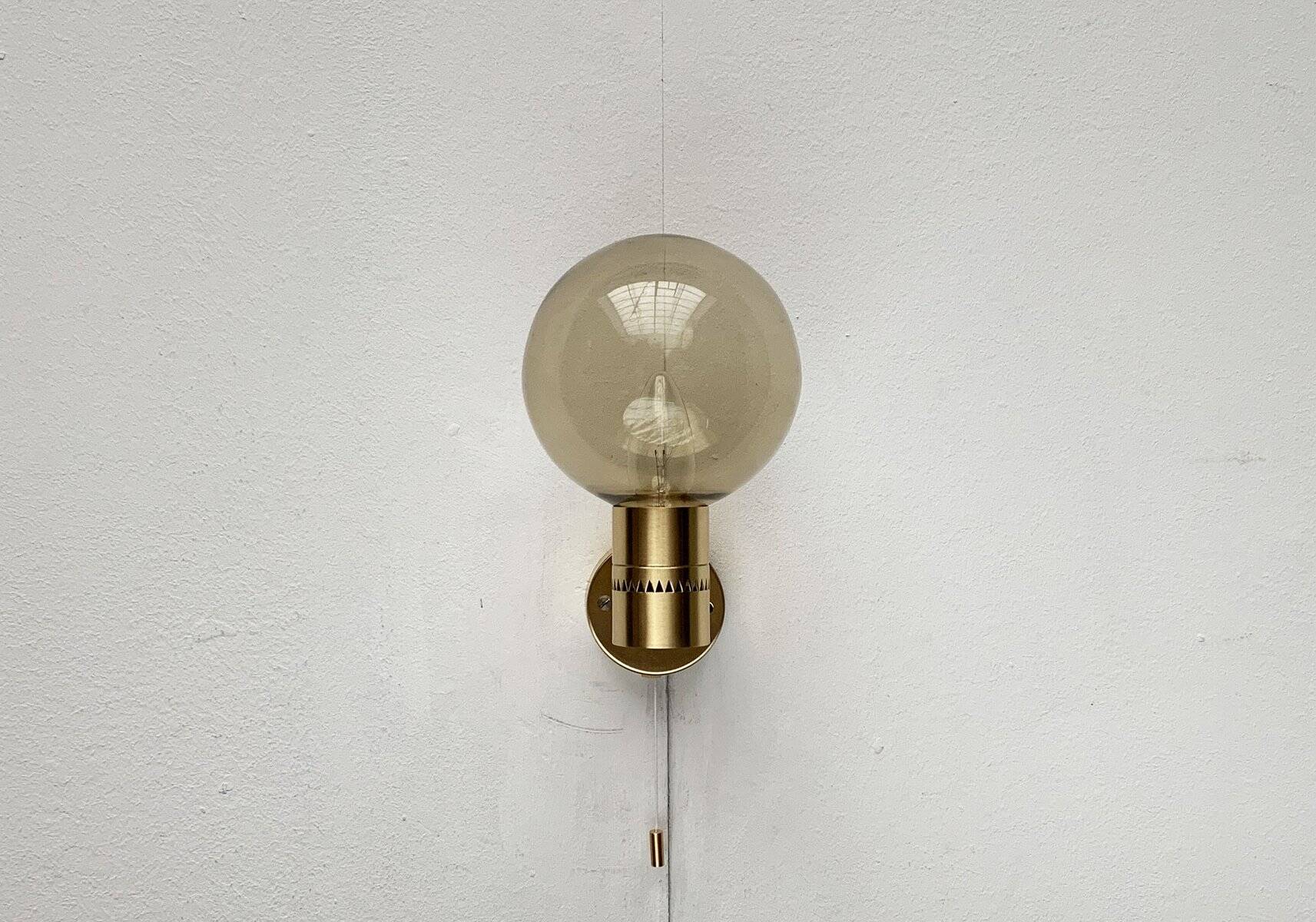 Swedish brass wall sconces from the mid-century by Hans-Agne Jakobsson for Hans-Agne Jakobsson Ab, Markaryd, 1960s, set of 2.