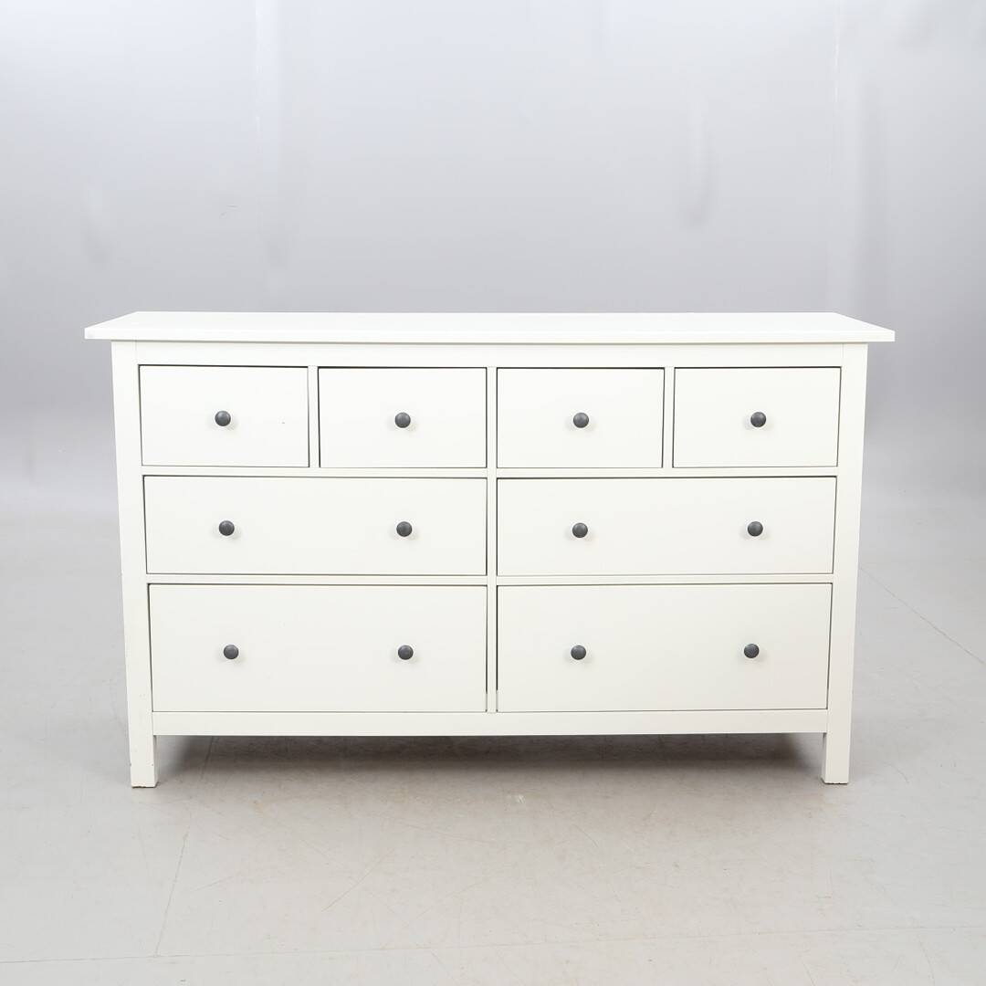 Chest of 8 white drawers model hemnes from ikea sweden