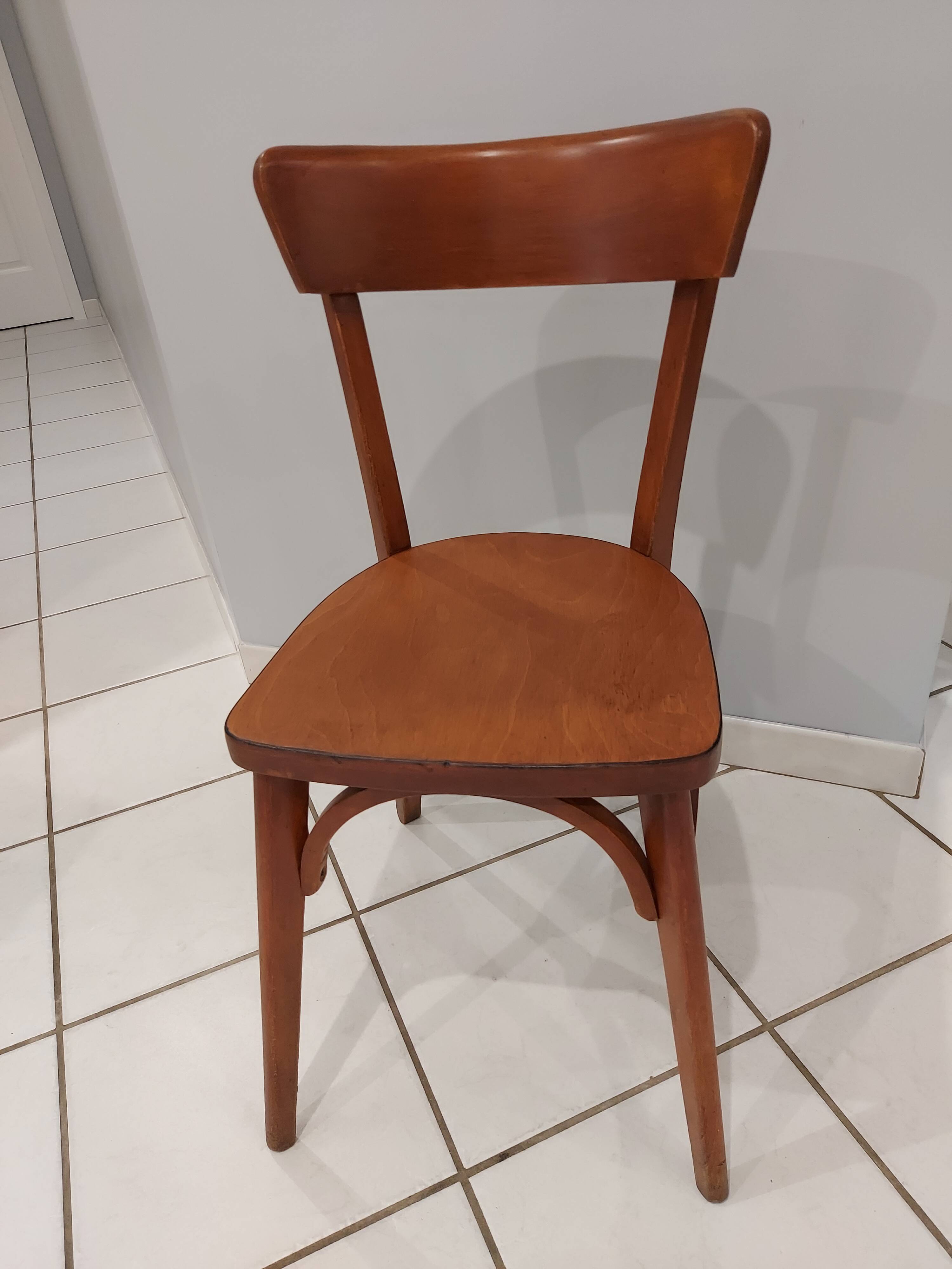 Suite de 6 chaises de Bistrot Baumann vintage 1960