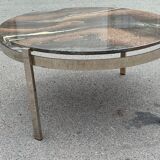 Coffee table in chrome and marble by Bendixen, Denmark, 1970s