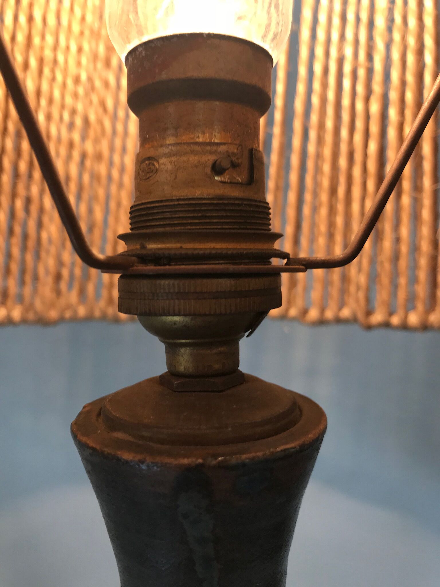 Lamp sandstone ceramic vintage 1960