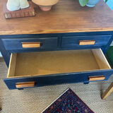 Vintage patinated black craft furniture style chest of drawers