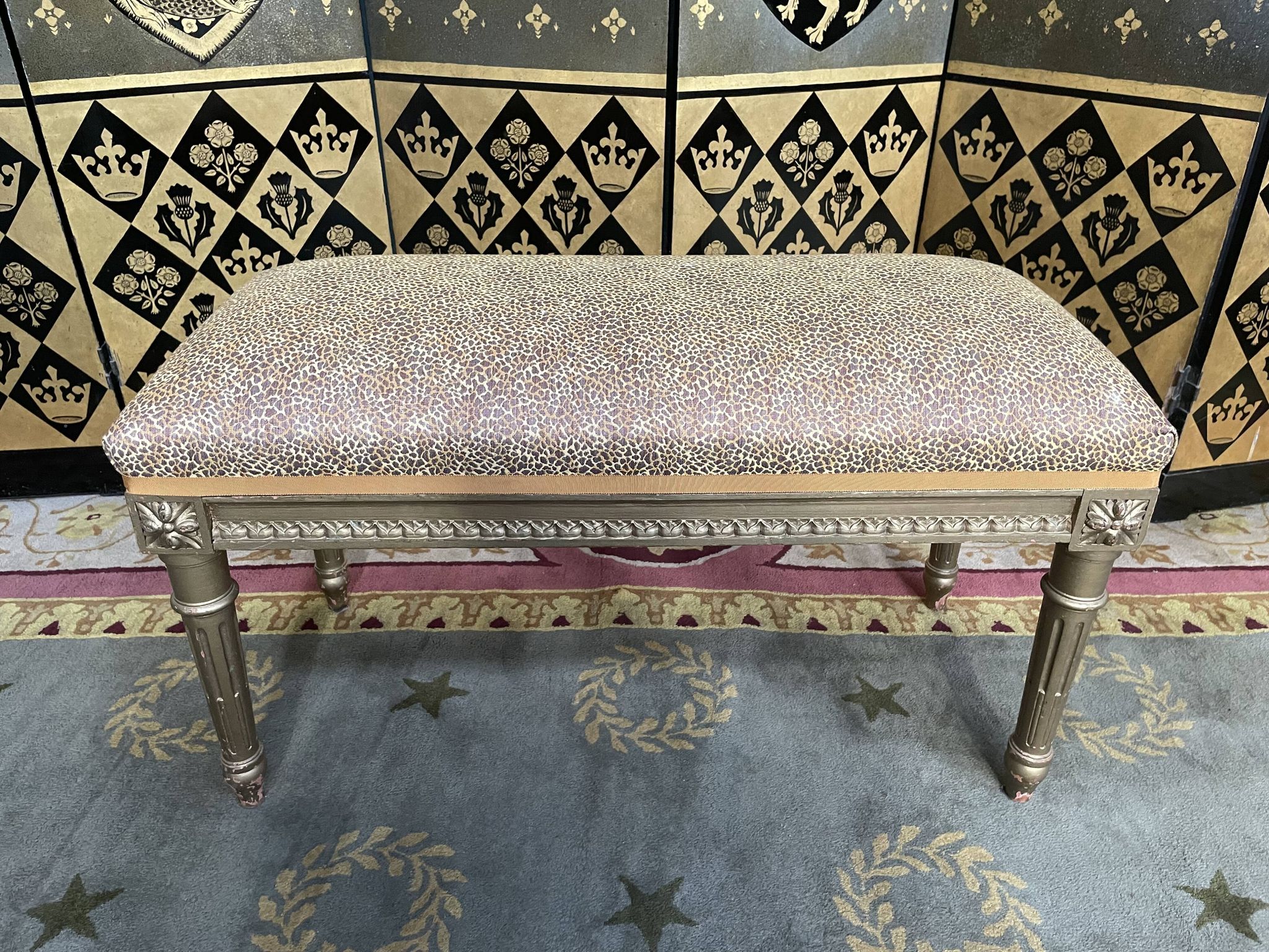 Louis XVI style entrance bench