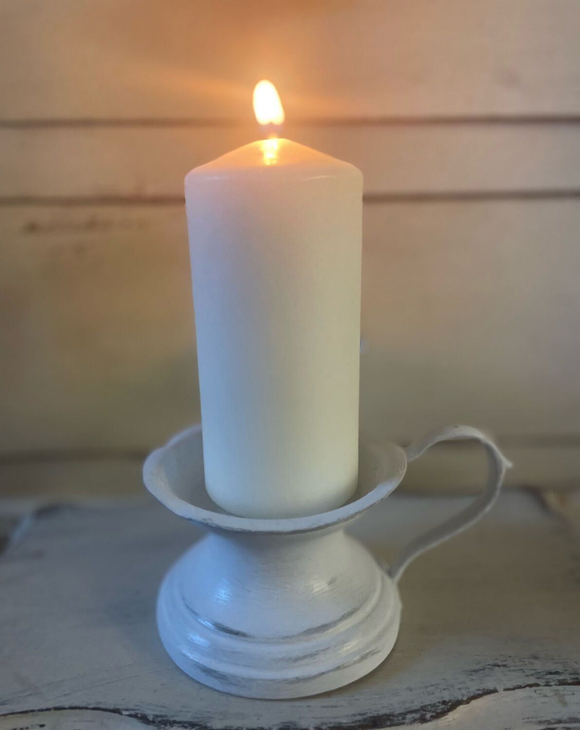 Picnic candle holder XIXth white
