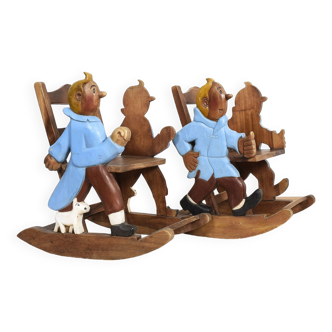 2 small Tintin rocking chairs