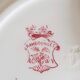 Longwy 6 dinner plates model Rambouillet pink flowers on cream background