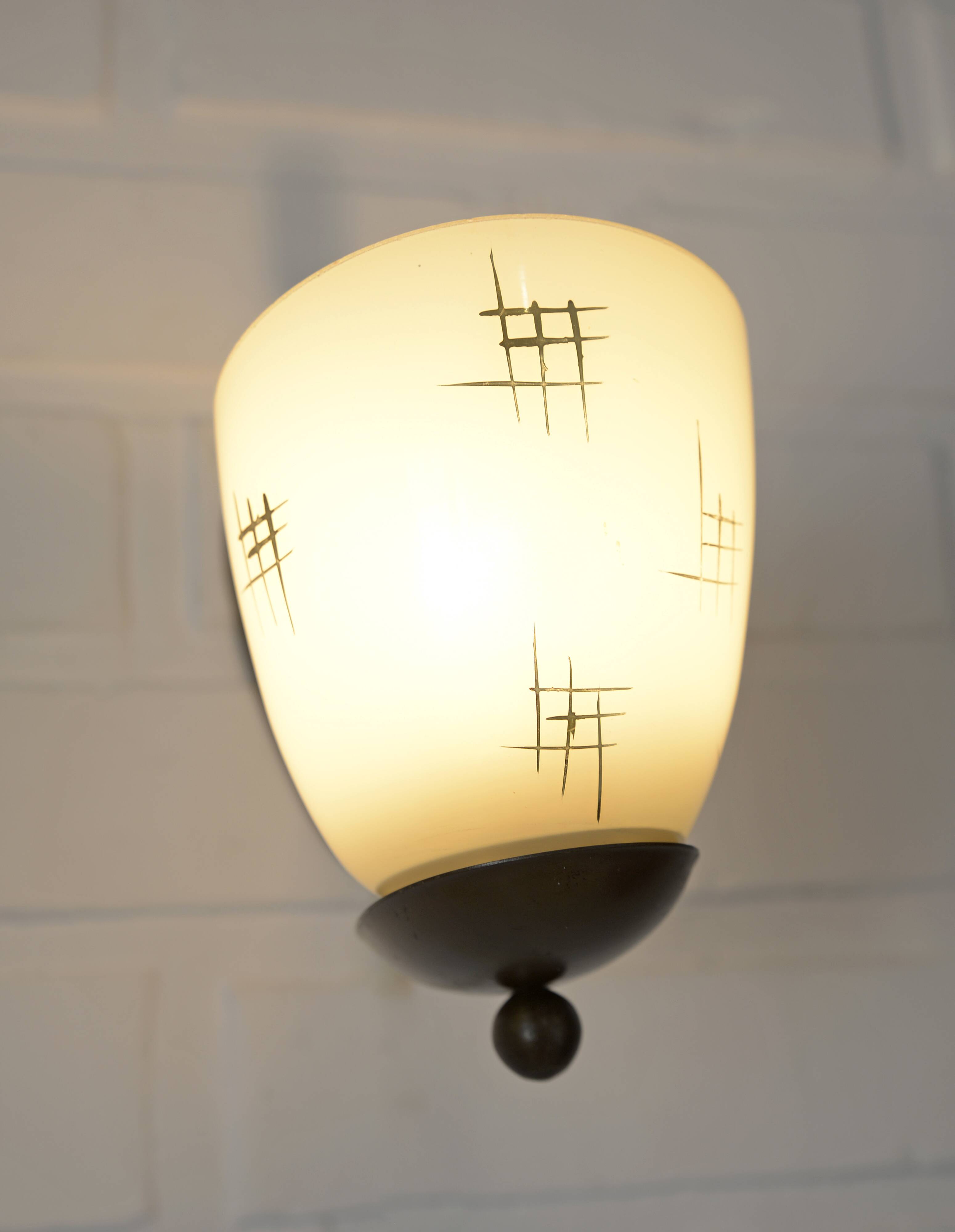 Applique murale Art Déco originale en laiton / luminaire vintage des années 1930 / époque Bauhaus