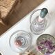 Pair of glass candle holders