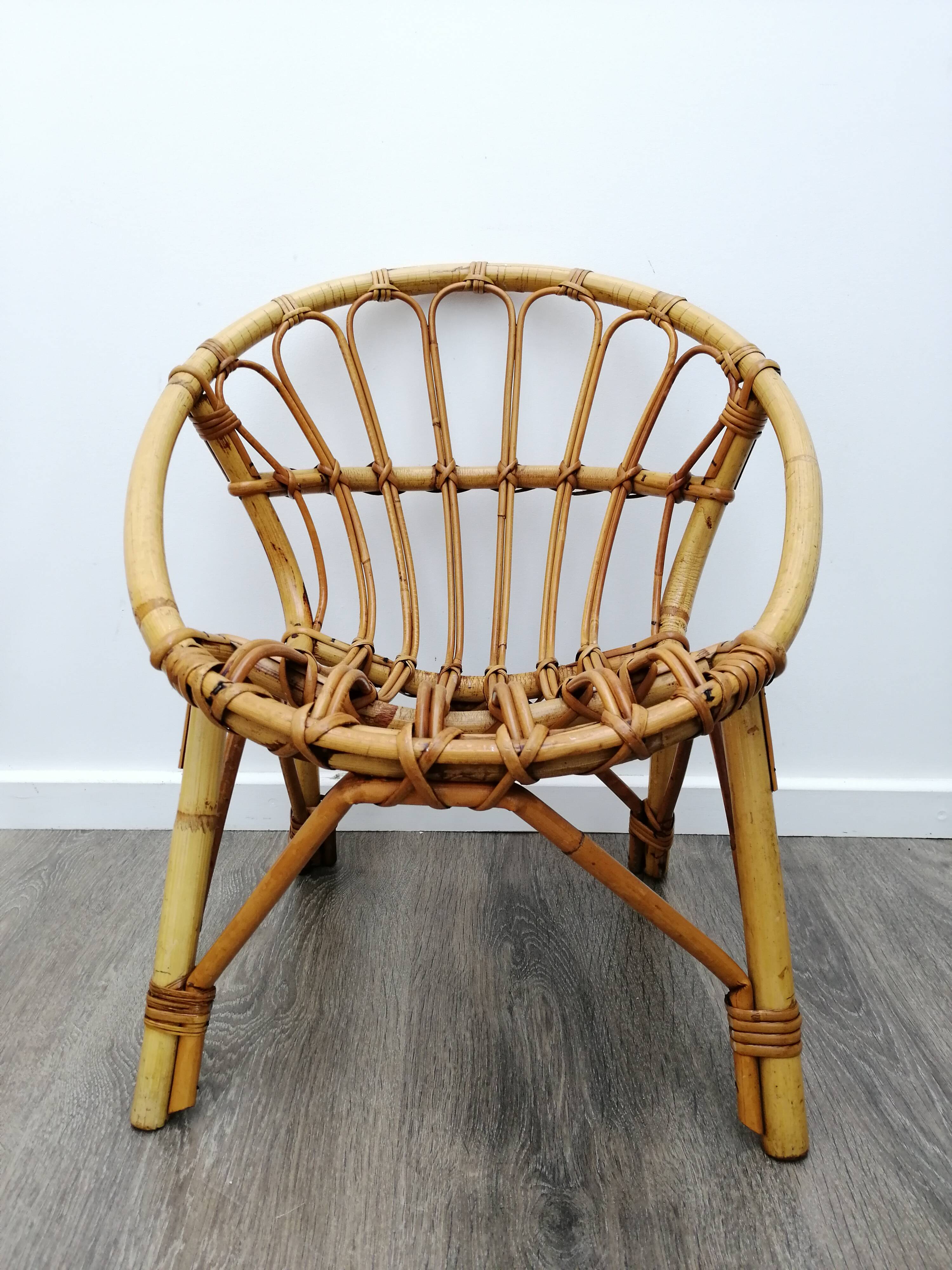 Child rattan armchair