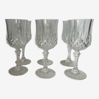 6 crystal wine glasses