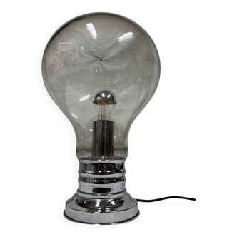 Lampe verre fumé  design 1970