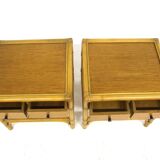 Set of 2 rattan bedside tables, Dux, Sweden, 1960