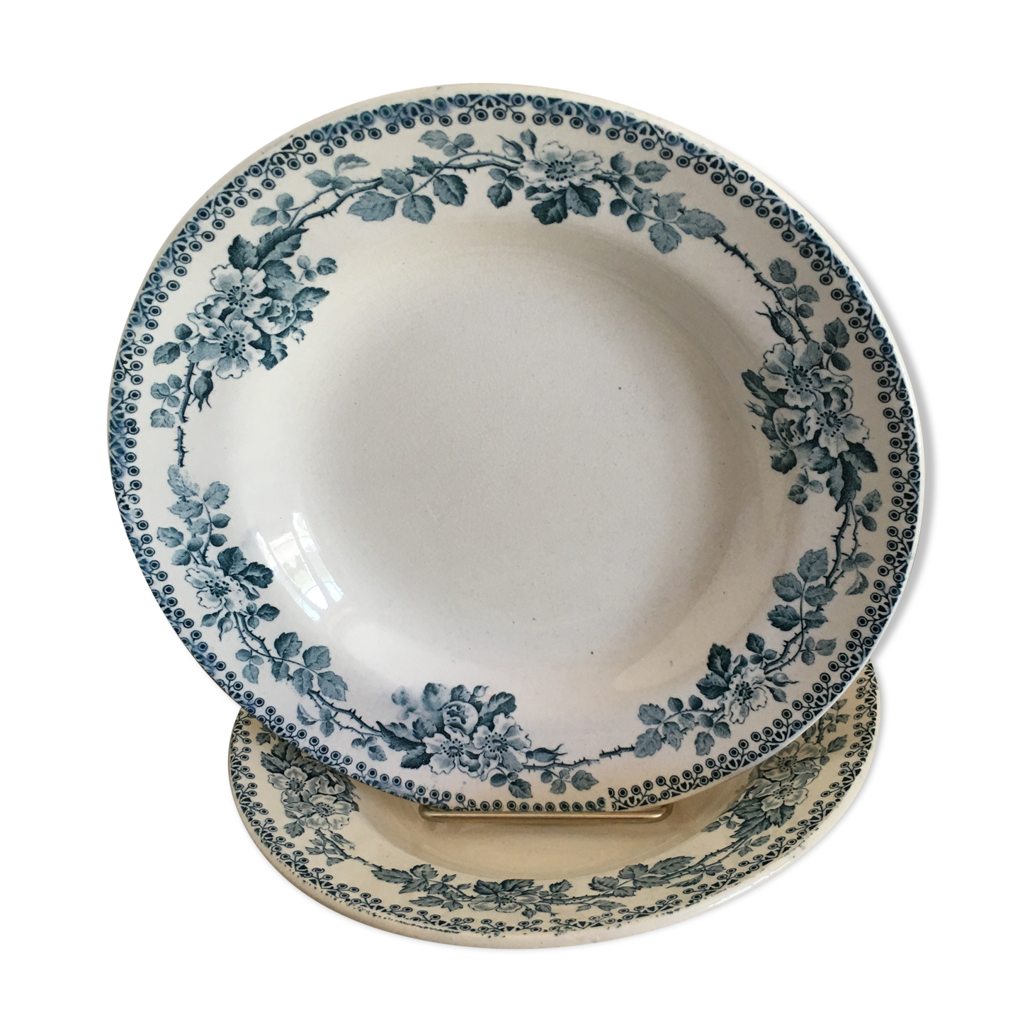 2 hollow plates earthenware st Amand model Guadeloupe